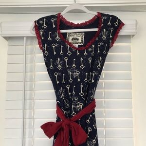 Effie’s Heart Vintage Key Print Dress